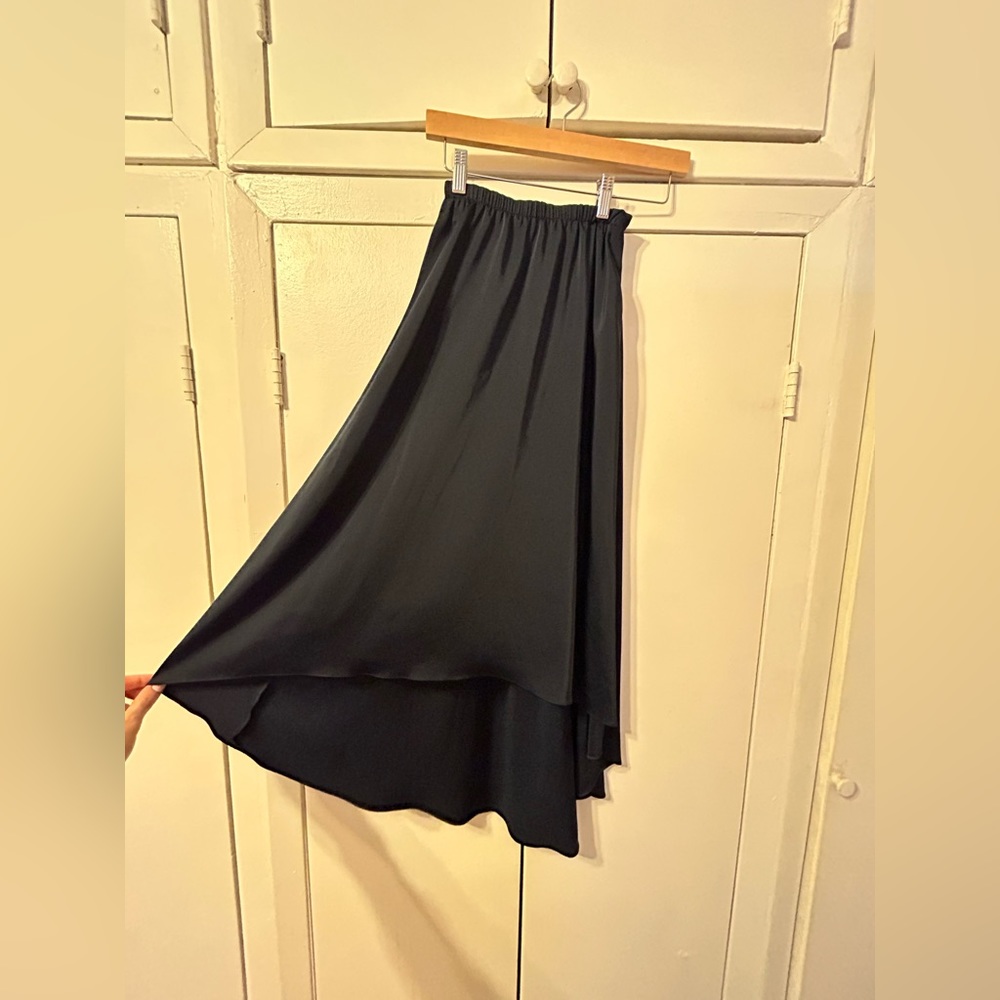 House of Lancry high low navy skill skirt